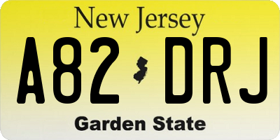NJ license plate A82DRJ