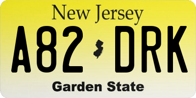 NJ license plate A82DRK