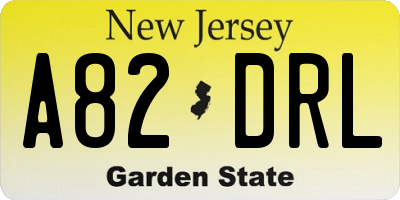 NJ license plate A82DRL