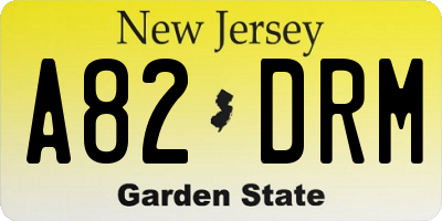 NJ license plate A82DRM