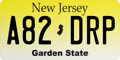 NJ license plate A82DRP