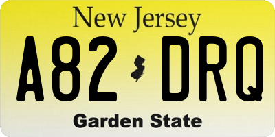 NJ license plate A82DRQ