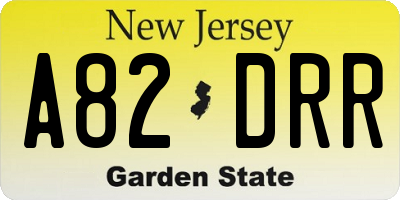 NJ license plate A82DRR