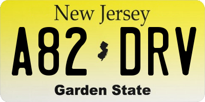 NJ license plate A82DRV