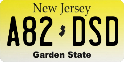 NJ license plate A82DSD