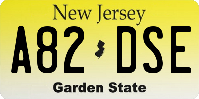 NJ license plate A82DSE