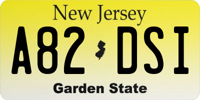 NJ license plate A82DSI