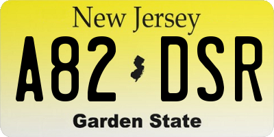 NJ license plate A82DSR