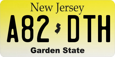 NJ license plate A82DTH