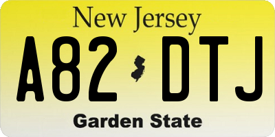 NJ license plate A82DTJ
