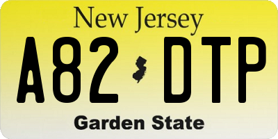 NJ license plate A82DTP