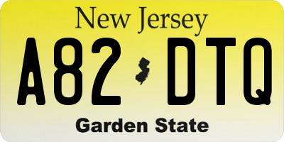 NJ license plate A82DTQ