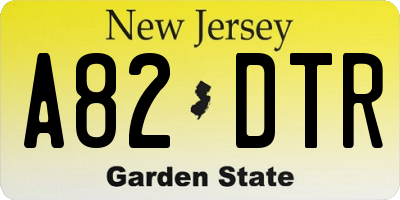 NJ license plate A82DTR