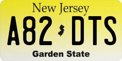 NJ license plate A82DTS