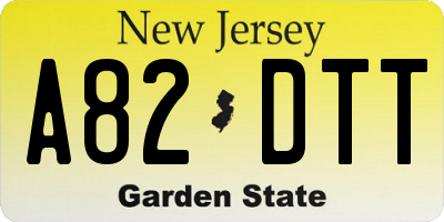 NJ license plate A82DTT