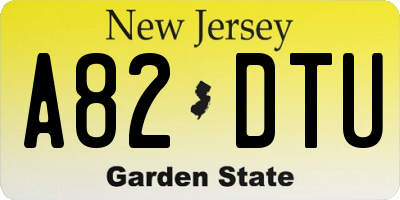 NJ license plate A82DTU
