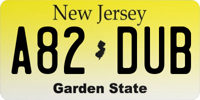 NJ license plate A82DUB