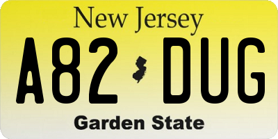 NJ license plate A82DUG