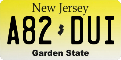 NJ license plate A82DUI