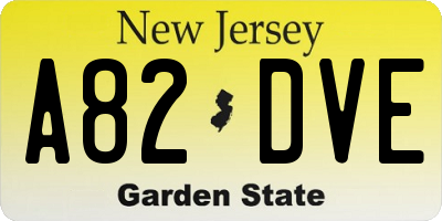 NJ license plate A82DVE