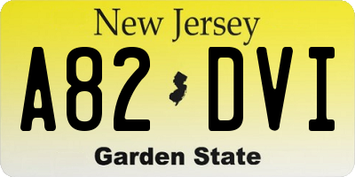 NJ license plate A82DVI