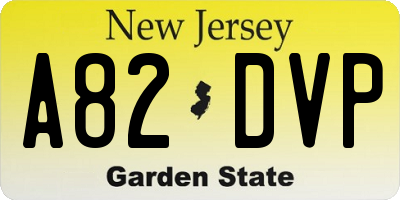 NJ license plate A82DVP
