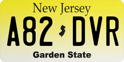 NJ license plate A82DVR