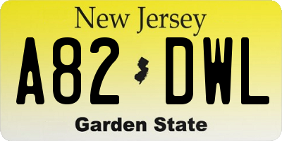 NJ license plate A82DWL
