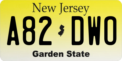 NJ license plate A82DWO