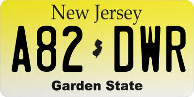NJ license plate A82DWR