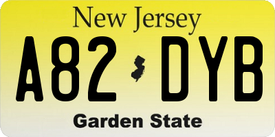 NJ license plate A82DYB