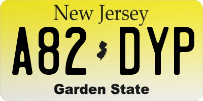 NJ license plate A82DYP