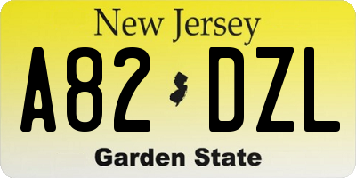 NJ license plate A82DZL