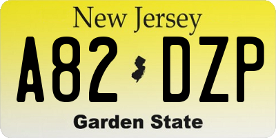 NJ license plate A82DZP