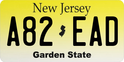 NJ license plate A82EAD