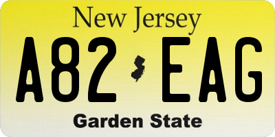 NJ license plate A82EAG