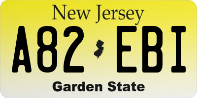 NJ license plate A82EBI