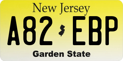NJ license plate A82EBP