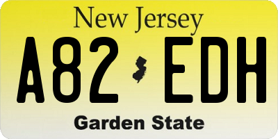 NJ license plate A82EDH