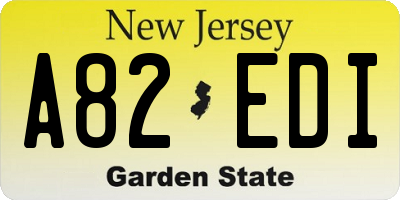 NJ license plate A82EDI
