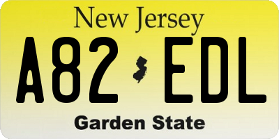NJ license plate A82EDL