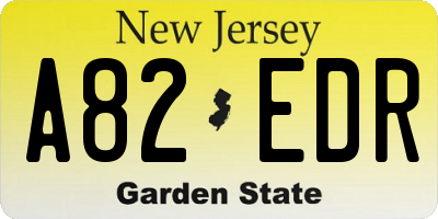 NJ license plate A82EDR