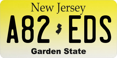 NJ license plate A82EDS