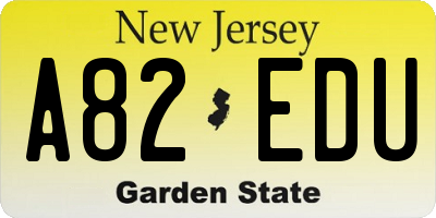 NJ license plate A82EDU