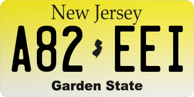NJ license plate A82EEI