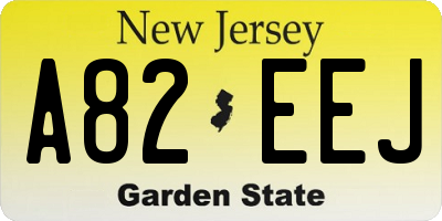 NJ license plate A82EEJ