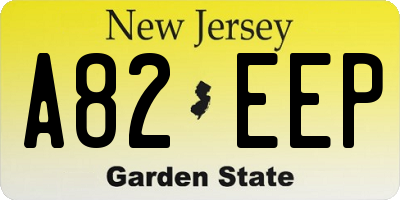 NJ license plate A82EEP