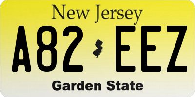 NJ license plate A82EEZ