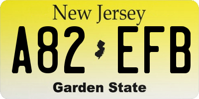 NJ license plate A82EFB