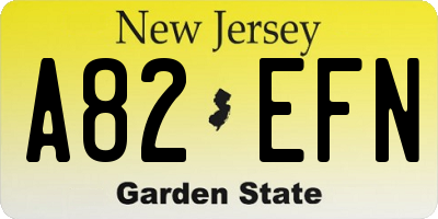 NJ license plate A82EFN